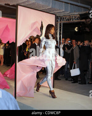 Supermodel Naomi Campbell performs for russian artist Aidan Salakhova`s Art Project in Moscow. Stock Photo